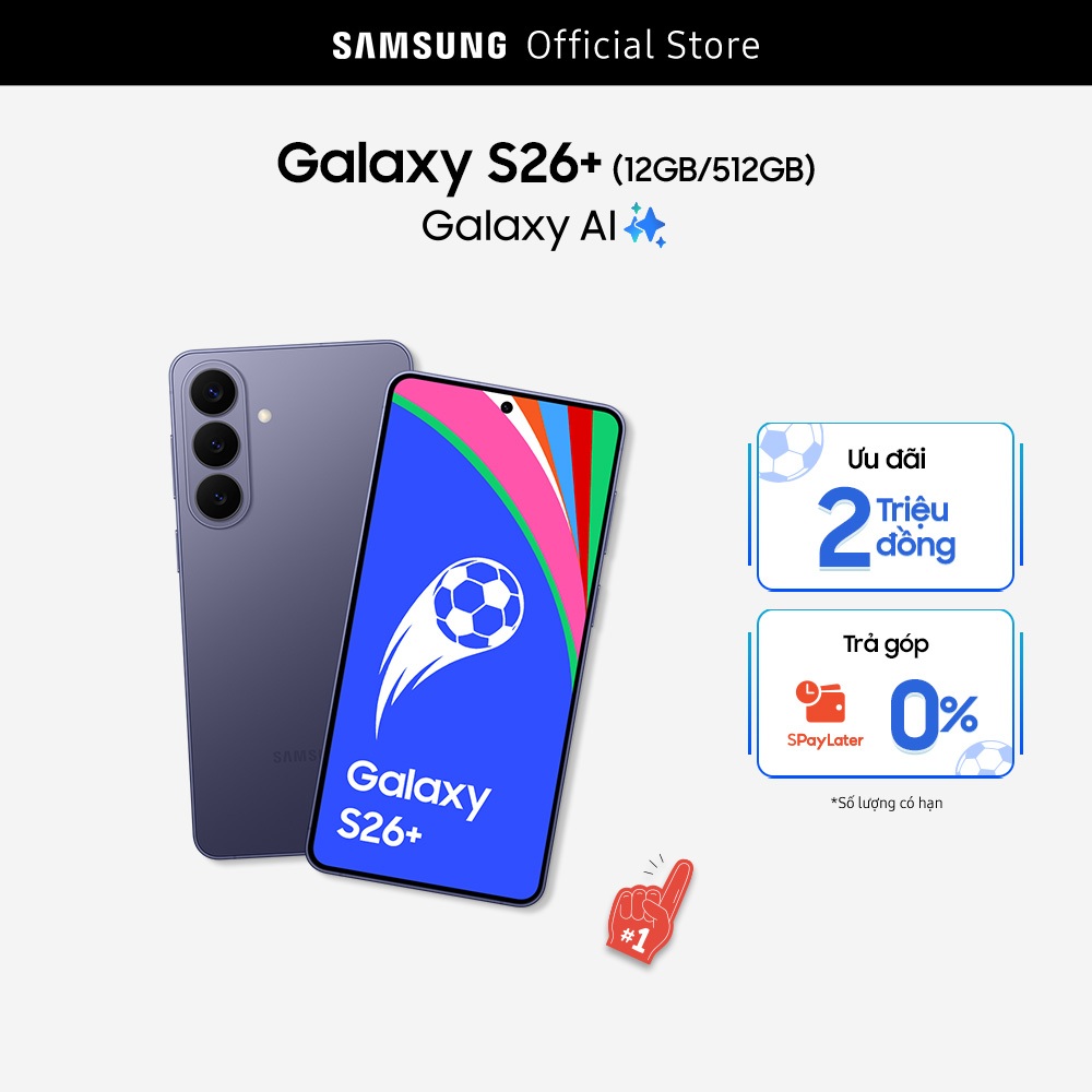 Điện thoại Samsung Galaxy S26+, 12GB/512GB, Customized AP, AI Phone, Photo Assist, Creative Studio, 