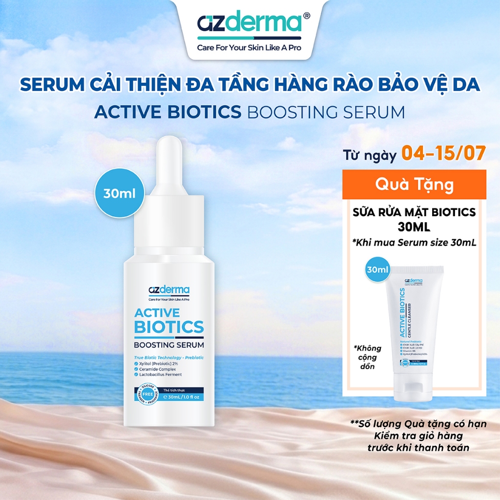[Bán Chạy x Azderma] Serum Azderma Active Biotics Boosting dành cho da nhạy cảm 30ml