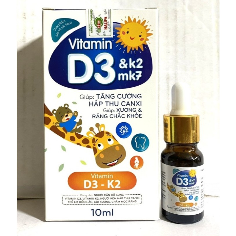 Dung dịch uống Aquadreim K2 + D3 có K2 + D3 Mk7 vitamin giúp hấp thụ canxi hiệu quả, giúp xương và r