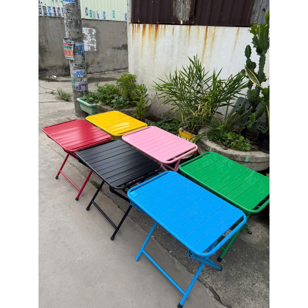 [11 MÀU SẮC] Bàn Sắt Gấp Gọn Chữ Nhật 40x60x50cm Cafe Trà Chanh Uống Nước Camping