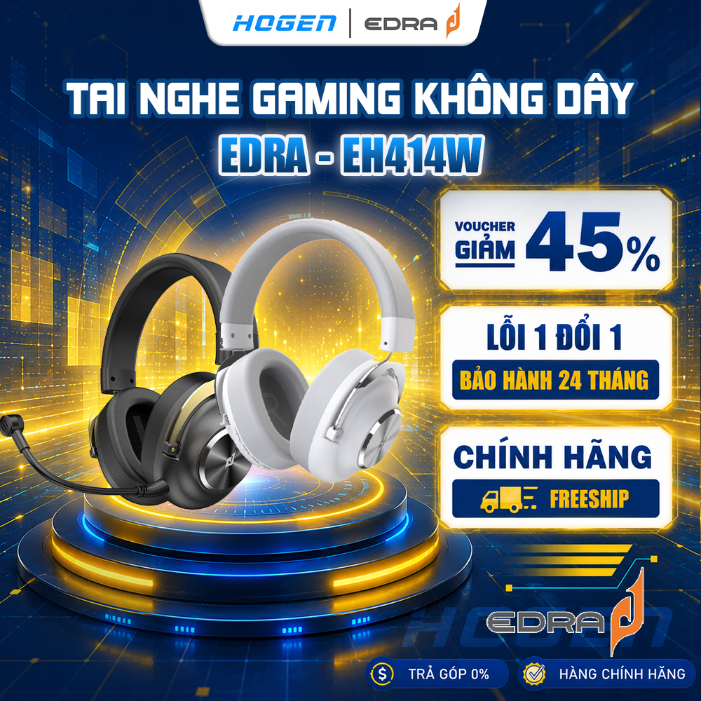 Tai Nghe Không Dây EDRA EH414W | (Wired/ USB 2.4Ghz/ Bluetooth) | Micro Rời | Bảo Hành 24 Tháng