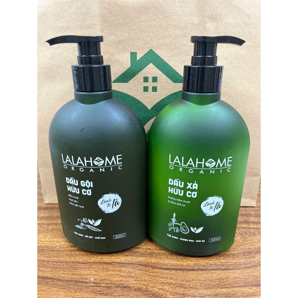 Bộ Dầu Gội Xả Hữu Cơ LALAHOME Organic - Ngừa Gàu, Mềm Tóc