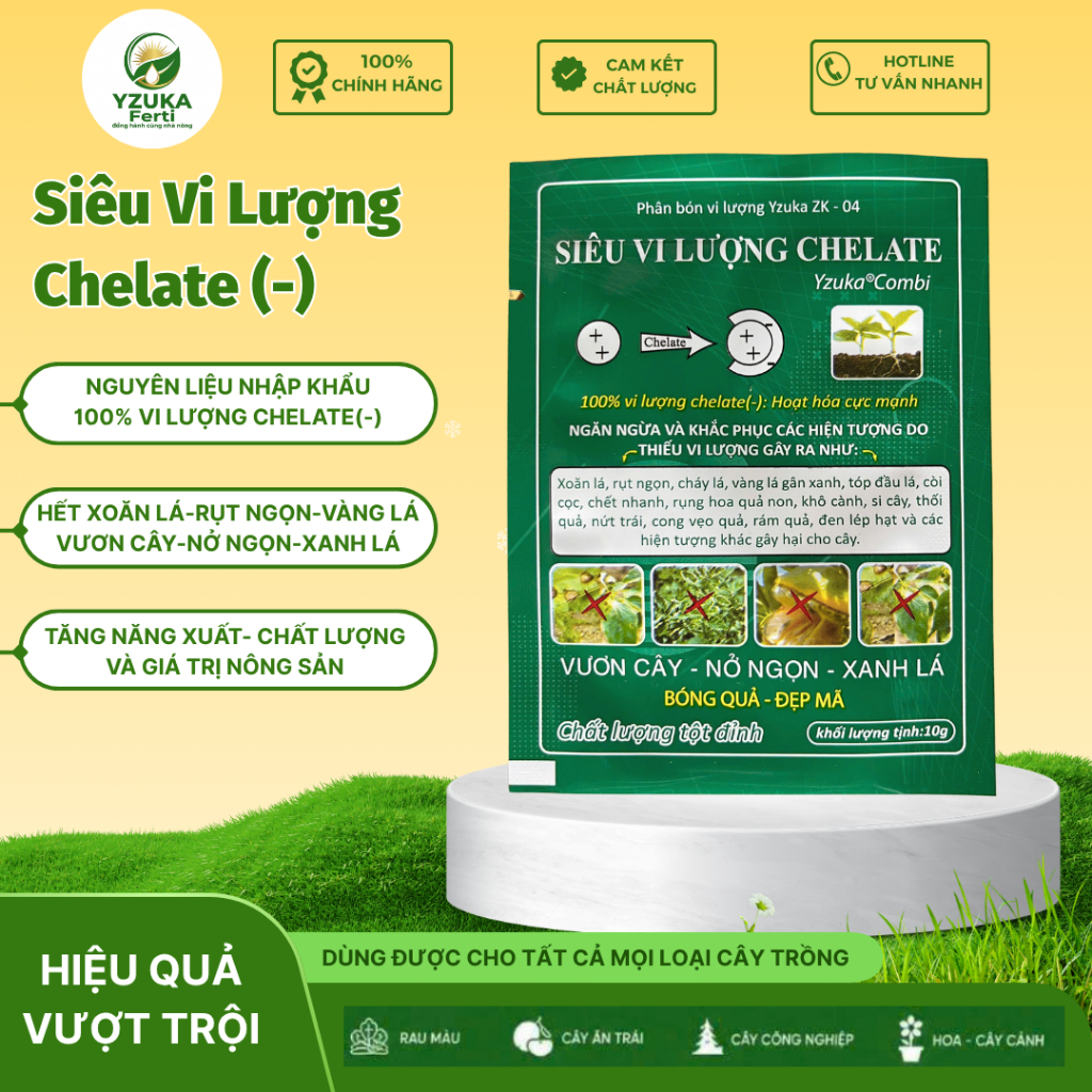 Phân Bón Lá Siêu Vi Lượng Chelate YZUKA Ferti - Chống Vàng Lá, Xoăn Lá, Xoăn Ngọn, Xanh Lá, Ra Hoa, 