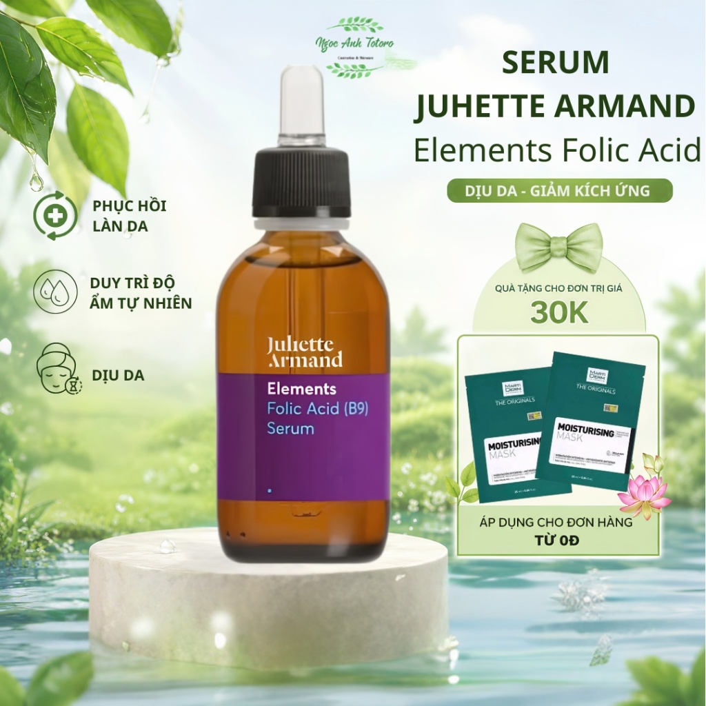 [TẶNG 2 MASK]  Serum B9 Elements Folic Acid Juliette Armand - Tinh chất phục hồi, dịu da, giảm kích 