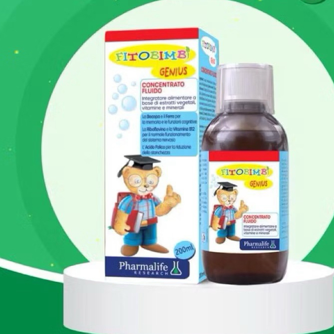 Fitobimbi Genius (Chai 200ml)-giúp giảm mệt mỏi.học tập,mất cân bằng cảm xuc Hỗ trợ trẻ tăng cường n