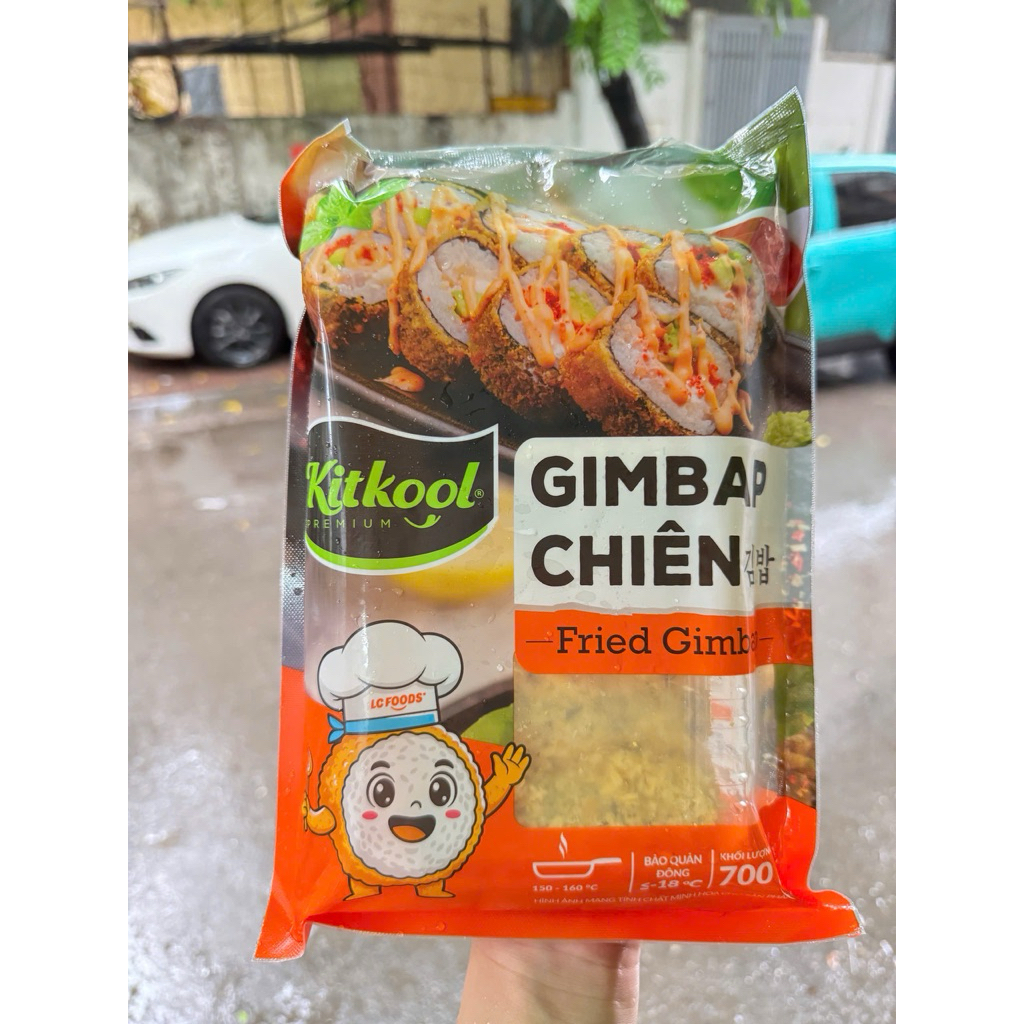 Kimbap, gimbap, kim bắp chiên hộp 700g, cơm cuộn, siêu đầy đặn