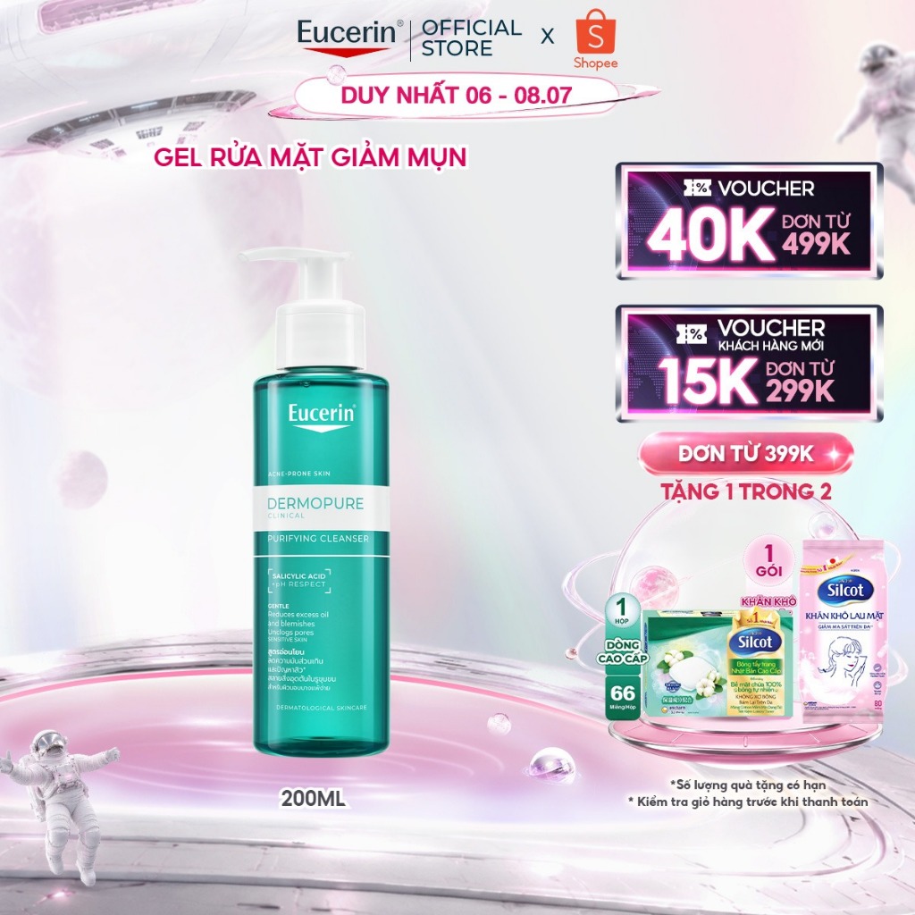 Gel rửa mặt Eucerin® DermoPure Clinical Purifying Cleanser 200ml
