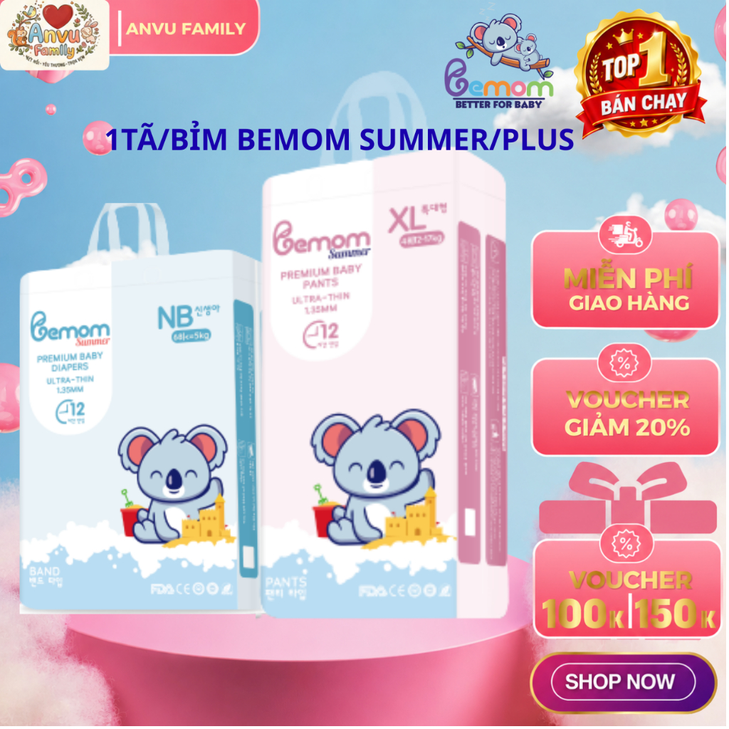 TÃ/BỈM Bemom Summer/Bemom Plus nội địa Hàn dán/quần đủ size S / M/ L/ XL/ XXL/ XXXL Hàng Chính Hãng 