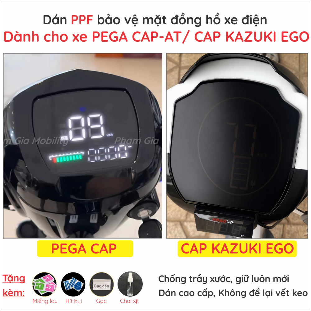 Miếng dán màn hình mặt đồng hồ xe máy điện PEGA Cap AT Cap-AT Cap-AS AS/ KAZUKI EGO loại PPF TRONG c