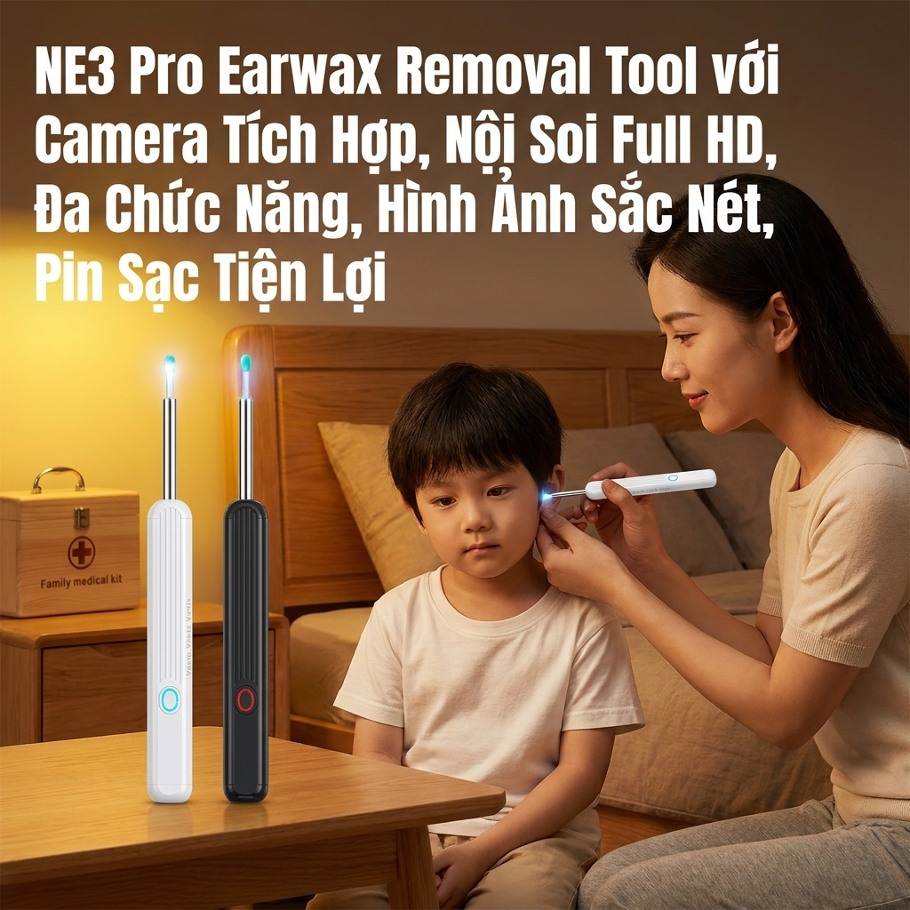 Bộ Lấy Ráy Tai Có Camera NE3 Pro Nội Soi Full HD Hình Ảnh Rõ Pin Sạc Tiện Dùng