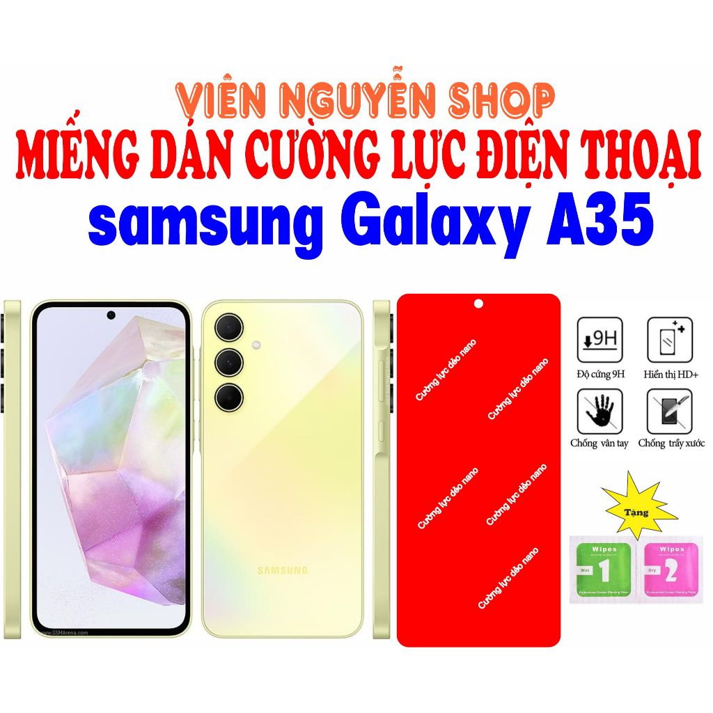 Miếng dán kính cường lực cho điện thoại samsung galaxy A35