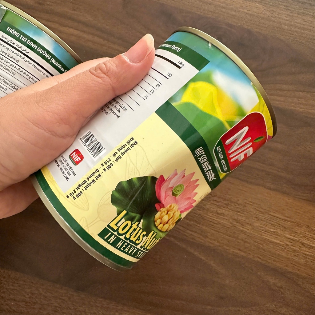 1 Thùng (12 lon) SEN MÓP - Hạt sen ngâm nước đường NIF