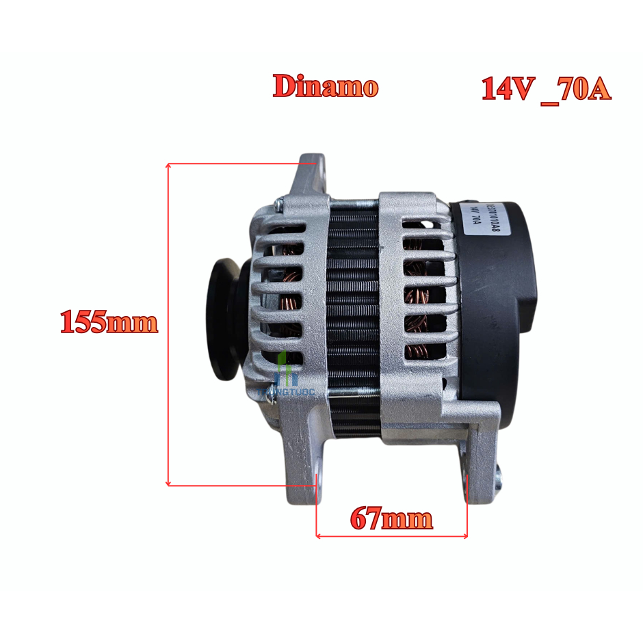 Dinamo Máy Cày Nhật Bãi & Máy Công Trình 14V 70A | Hàng Mới, Lắp Chuẩn