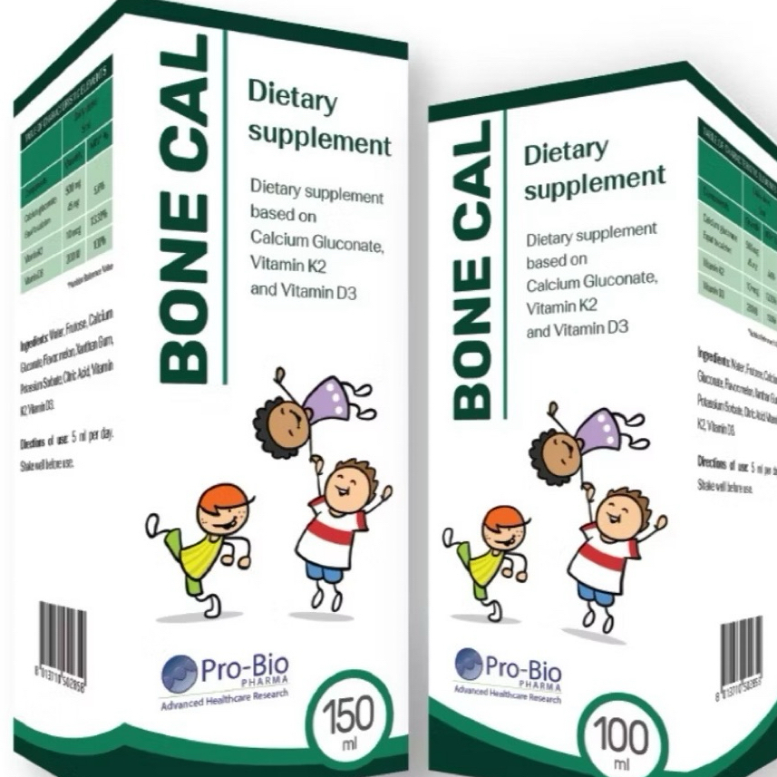 Bone Cal (hộp 150 ml ) Canxi Hữu Cơ Cho Bé,Bổ Sung Canxi Vitamin D3-k2 Giúp Phát Triển Chiều Cao Tốt