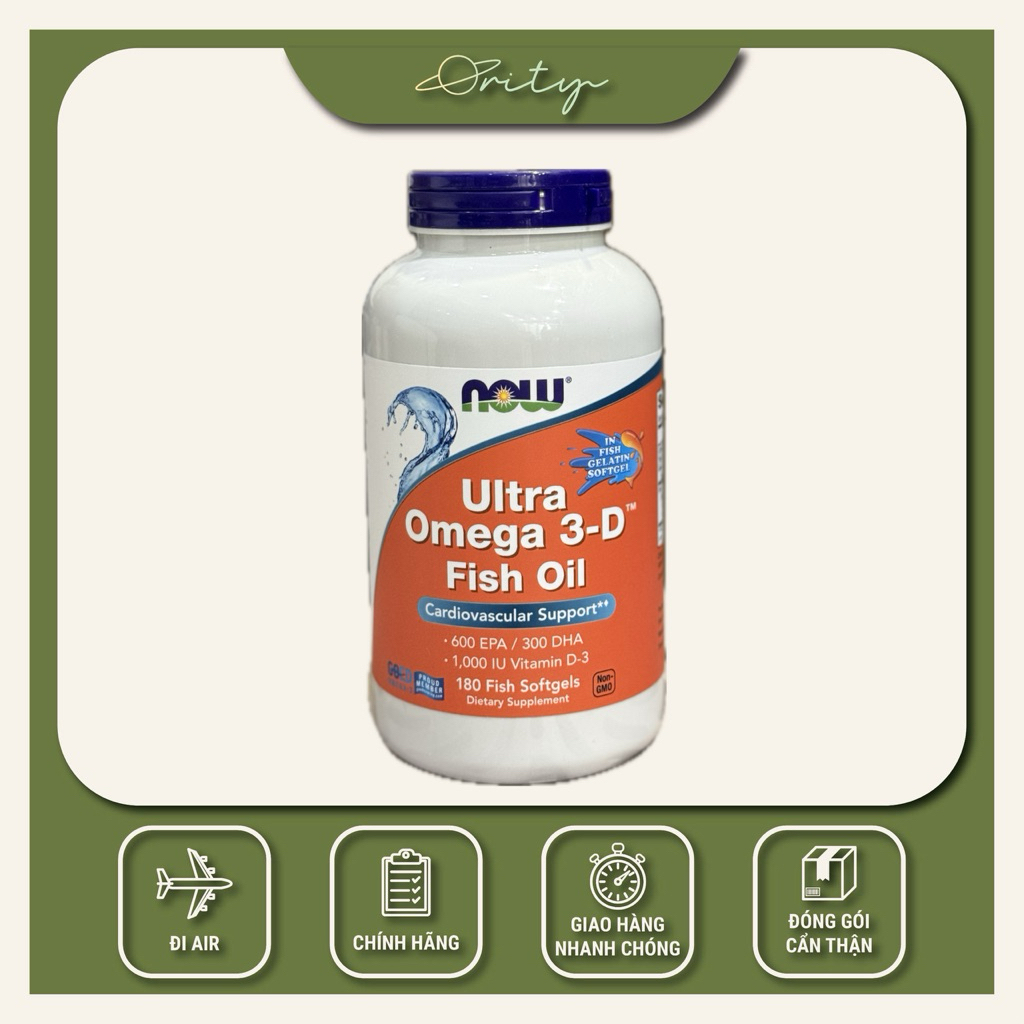 Viên Uống Dầu Cá Now Ultra Omega 3-D 600EPA/300 DHA 1000 IU D3