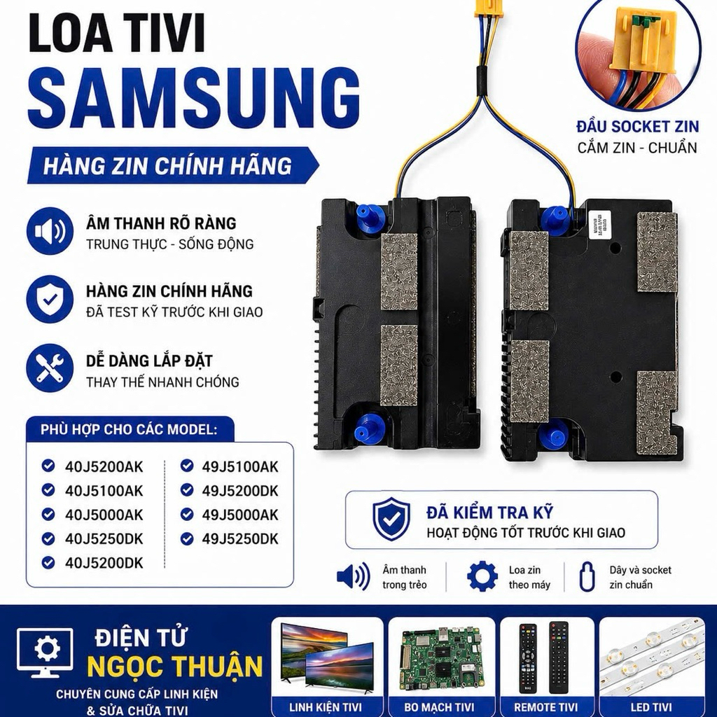 Cặp LOA TIVI SAMSUNG 40 inch, 49 inch - linh kiện tháo máy CHÍNH HÃNG