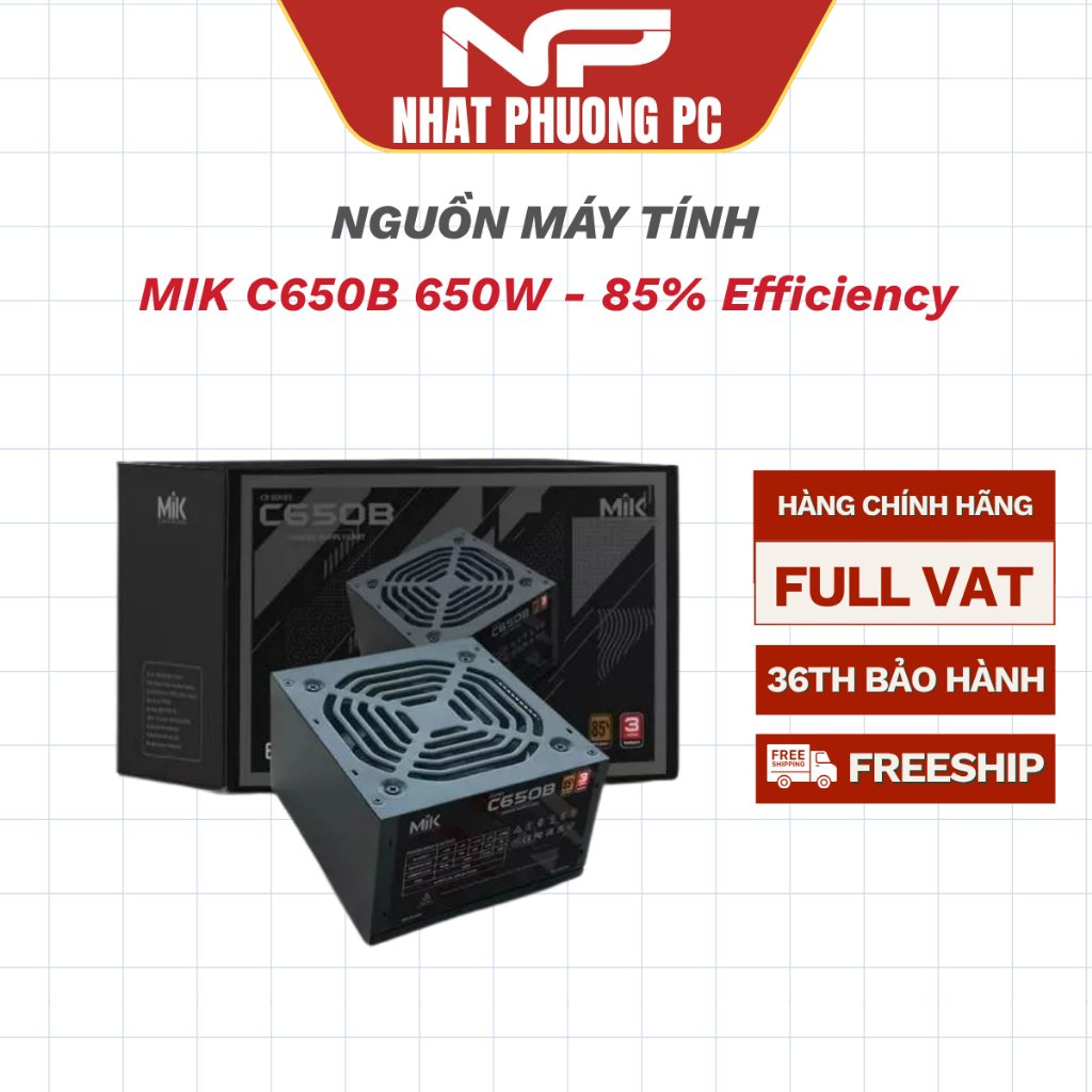 Nguồn MIK C650B 650W - 85% Efficiency