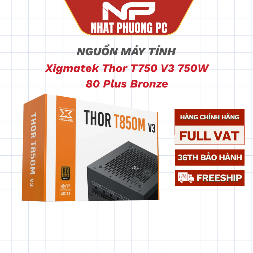 Nguồn Xigmatek Thor T750 V3 750W - 80 Plus Bronze
