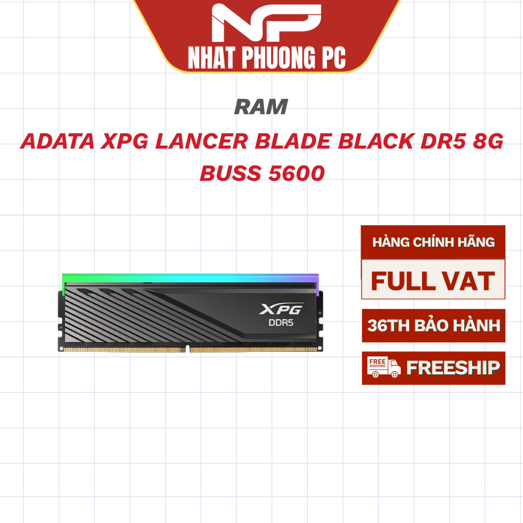 RAM ADATA XPG LANCER BLADE BLACK DR5 8G BUSS 5600 NEW