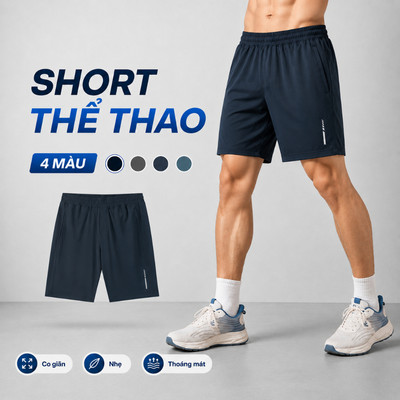 Quần Short Nam Thể Thao 5S FASHION Phom Slimfit Thiết Kế Khỏe Khoắn MBQST26007