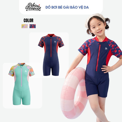 Đồ bơi bé gái liền thân bảo vệ da đi biển - Bikini Passport - KD051_NV