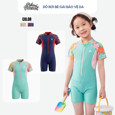 Đồ bơi bé gái liền thân bảo vệ da đi biển - Bikini Passport - KD051_FLO