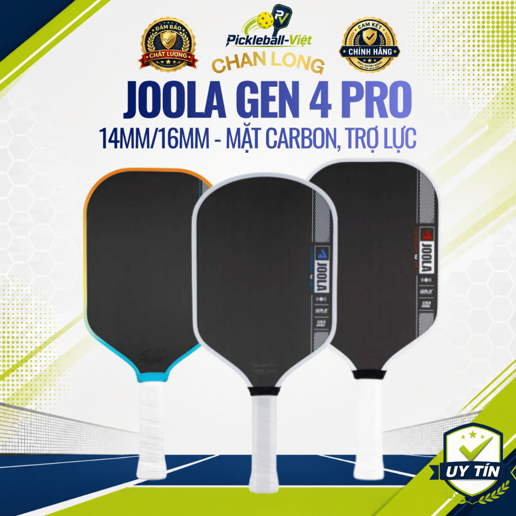 [Chính Hãng] Vợt Pickleball JOOLA Gen 4 Pro 14mm/16mm, Mặt Carbon, Trợ Lực, Kiểm Soát & Tạo Xoáy