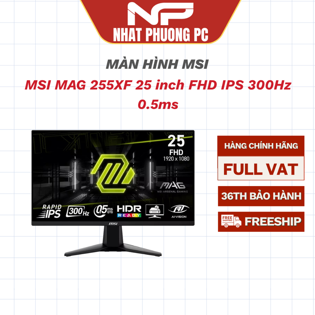 Màn hình Gaming MSI MAG 255XF 25 inch FHD IPS 300Hz 0.5ms