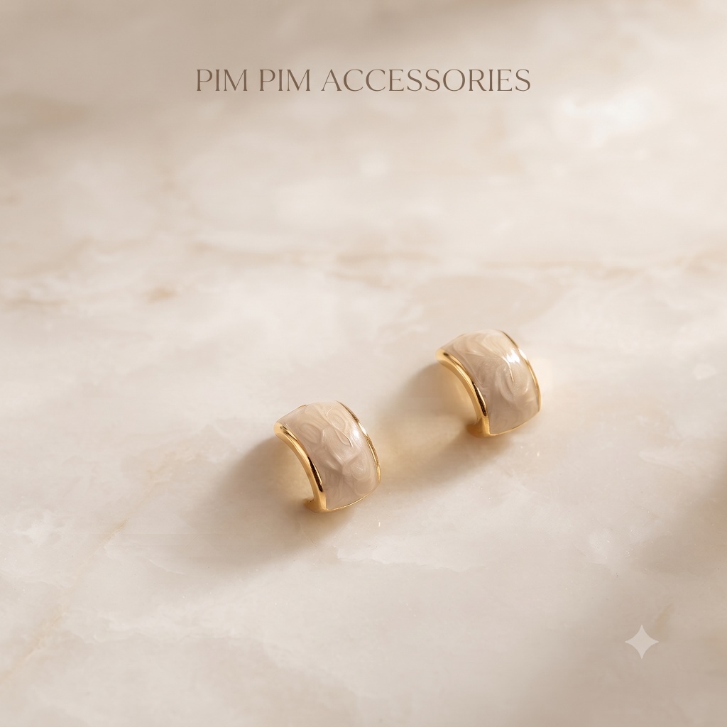 Khuyên Tai Nữ Vân Mây Lấp Lánh Dáng Chữ Nhật - Bông Tai Pim Pim Accessories Phụ Kiện Thời Trang