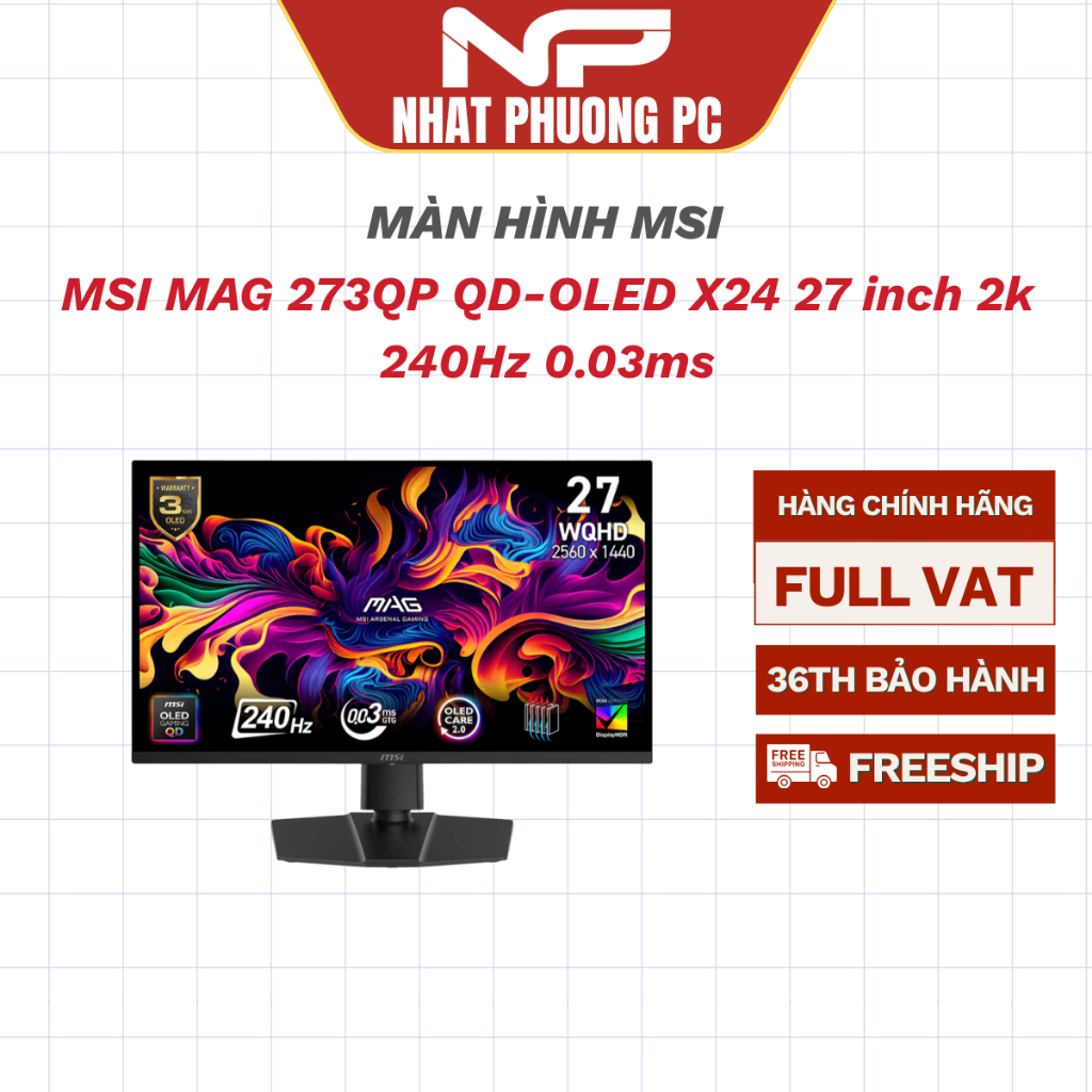 Màn hình Gaming MSI MAG 273QP QD-OLED X24 27 inch 2k 240Hz 0.03ms
