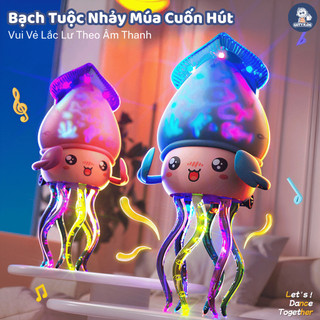 Đồ Chơi Bạch Tuộc Mực Nhảy Múa GutyKids Có Đèn LED Âm Nhạc Tự Tránh Vật Cản 2 Chế Độ Đứng Nằm Cho Bé