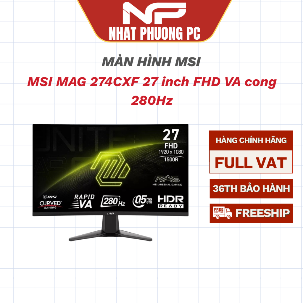 Màn hình Gaming MSI MAG 274CXF 27 inch FHD VA cong 280Hz