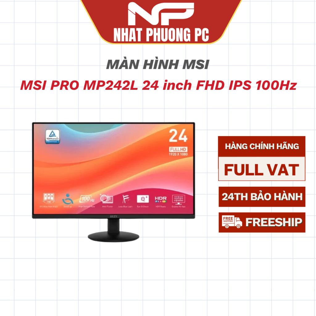 Màn hình MSI PRO MP242L 24 inch FHD IPS 100Hz