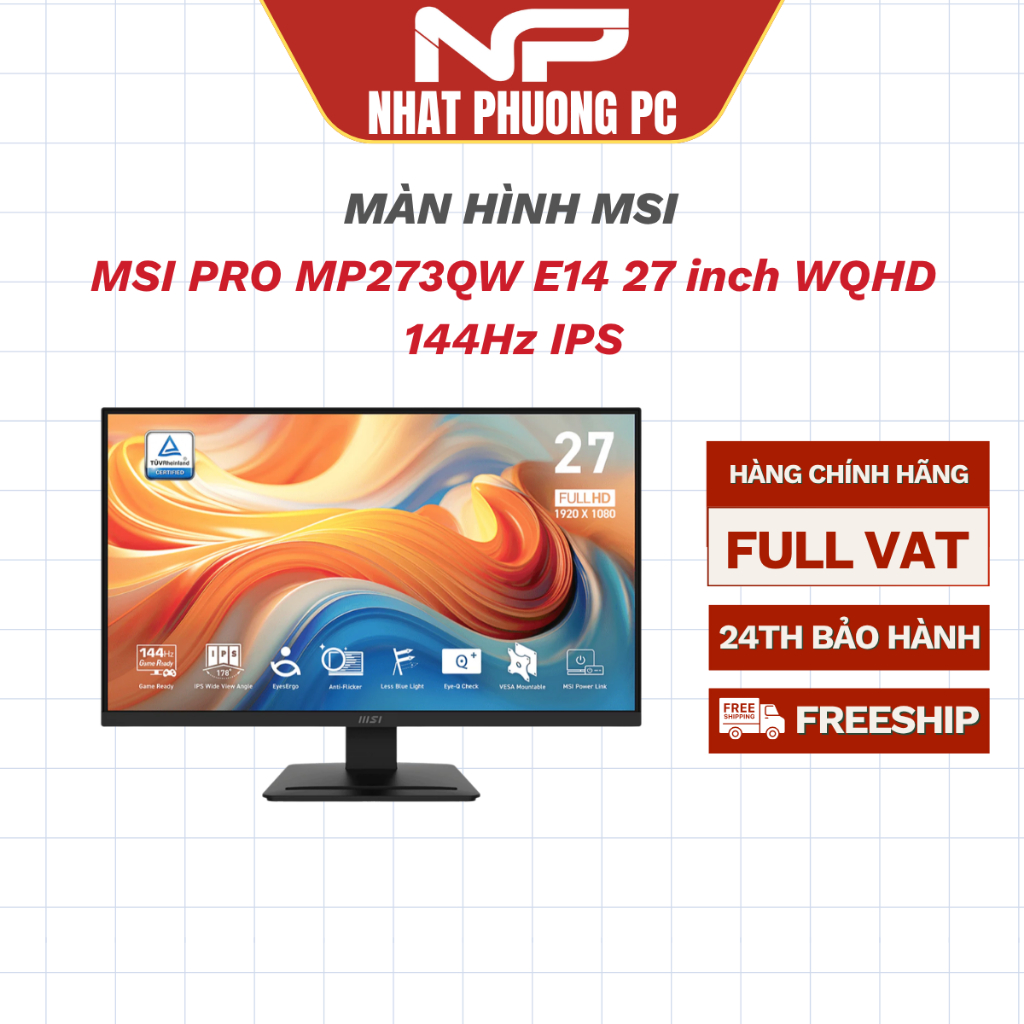 Màn Hình MSI PRO MP273QW E14 27 inch WQHD 144Hz IPS