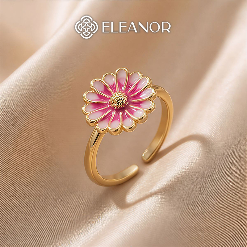 Nhẫn nữ titan Eleanor Accessories hình hoa phụ kiện trang sức nhẫn 12079