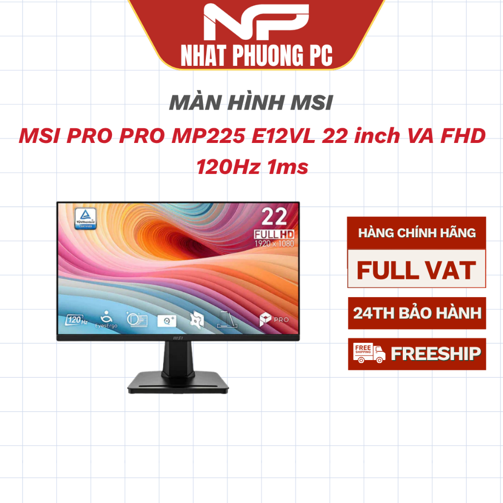 Màn Hình MSI PRO PRO MP225 E12VL 22 inch VA FHD 120Hz 1ms