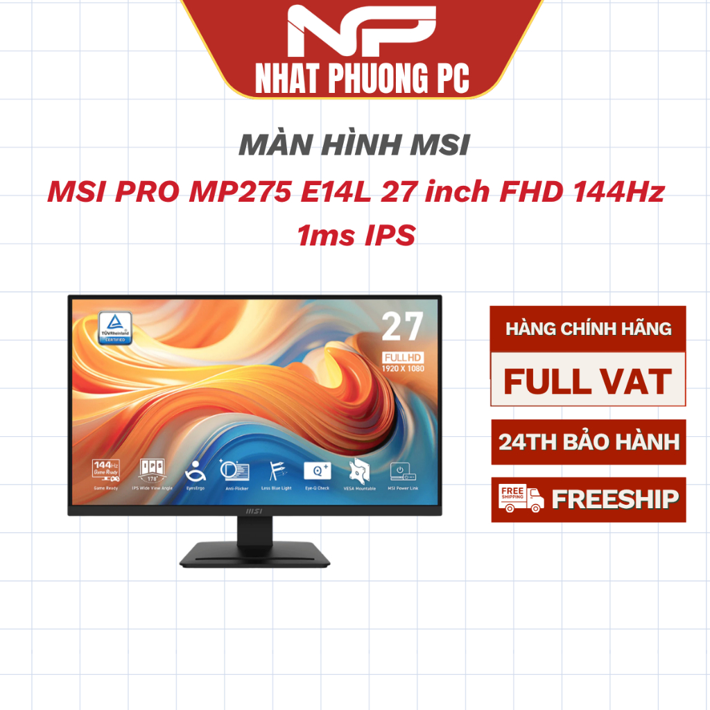 Màn hình MSI PRO MP275 E14L 27 inch FHD 144Hz 1ms IPS