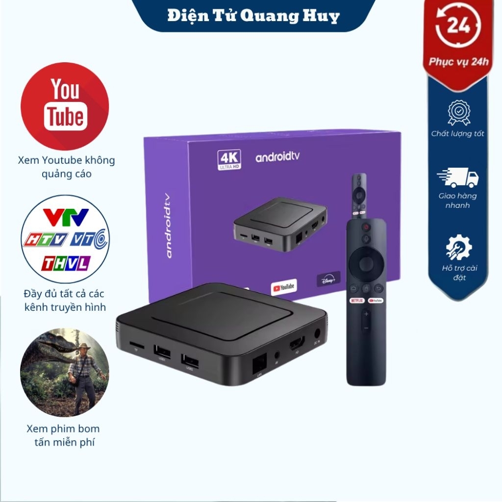 [HỎA TỐC] Box Tivi Android Z6 CPU H313 Wifi 6 Điều khiển Giọng Nói Chạy Android 10 Chất Lượng Hình Ả
