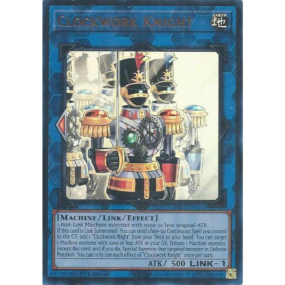 Thẻ bài Yugioh Tiếng Anh Chính Hãng Phiên Bản AE: RA05-EN058 Clockwork Knight (Ultimate Rare)