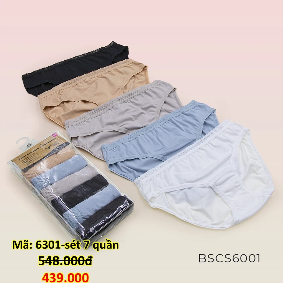 Quần lót Bonbon sét 7quần cạp vừa BSCS6001