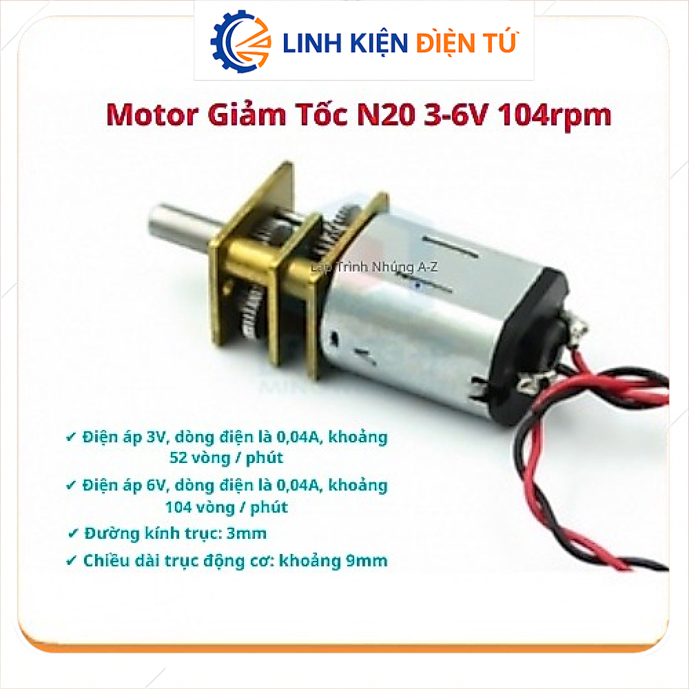 [Linh Kiện Điện Tử][S6] Motor Giảm Tốc N20 3-6V 104rpm Và Bánh Xe N20