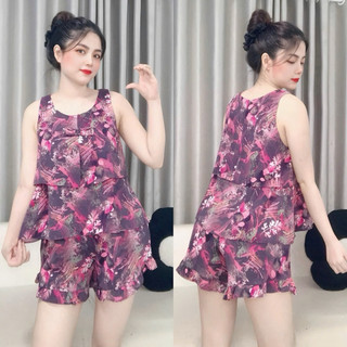 Bộ Đồ Bộ Nữ Lụa Mango Sát Nách 2 Tầng Size 45-75kg - Đồ Mặc Nhà Che Bụng Mát Mẻ