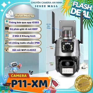Cameras giám sát iCSee P11 Báo động phát hiện chuyển động có âm thanh- Ánh sáng ban đêm- WIFI 2.4G