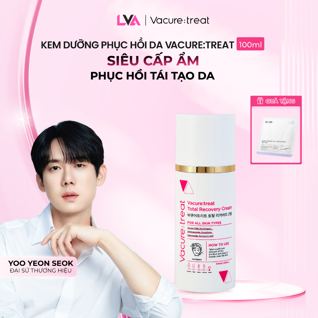 (TẶNG mặt nạ Brlab)Kem dưỡng phục hồi sâu da hư tổn VACURE:TREAT Total Recovery Cream 100ml đẩy nhan