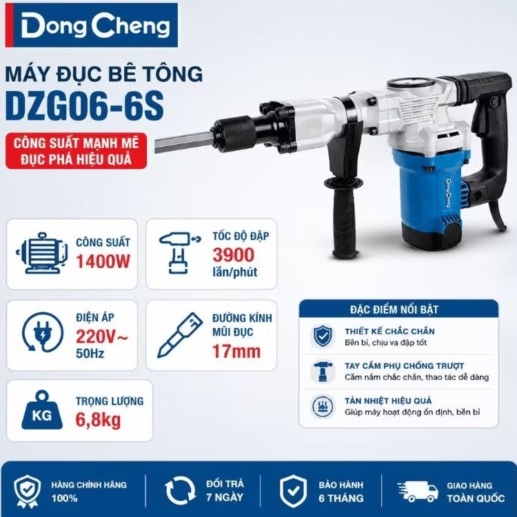 Máy Đục Bê Tông mũi 17 ly Dongcheng DZG06-6S [Chính Hãng]