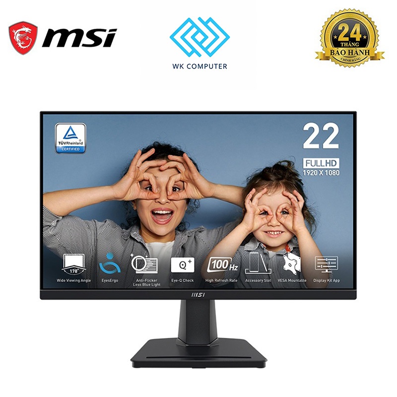 (Full Vat) Màn hình MSI PRO MP225V | 21.45″ /VA /FHD /100Hz /1ms, Mới - Bảo hành 36 tháng