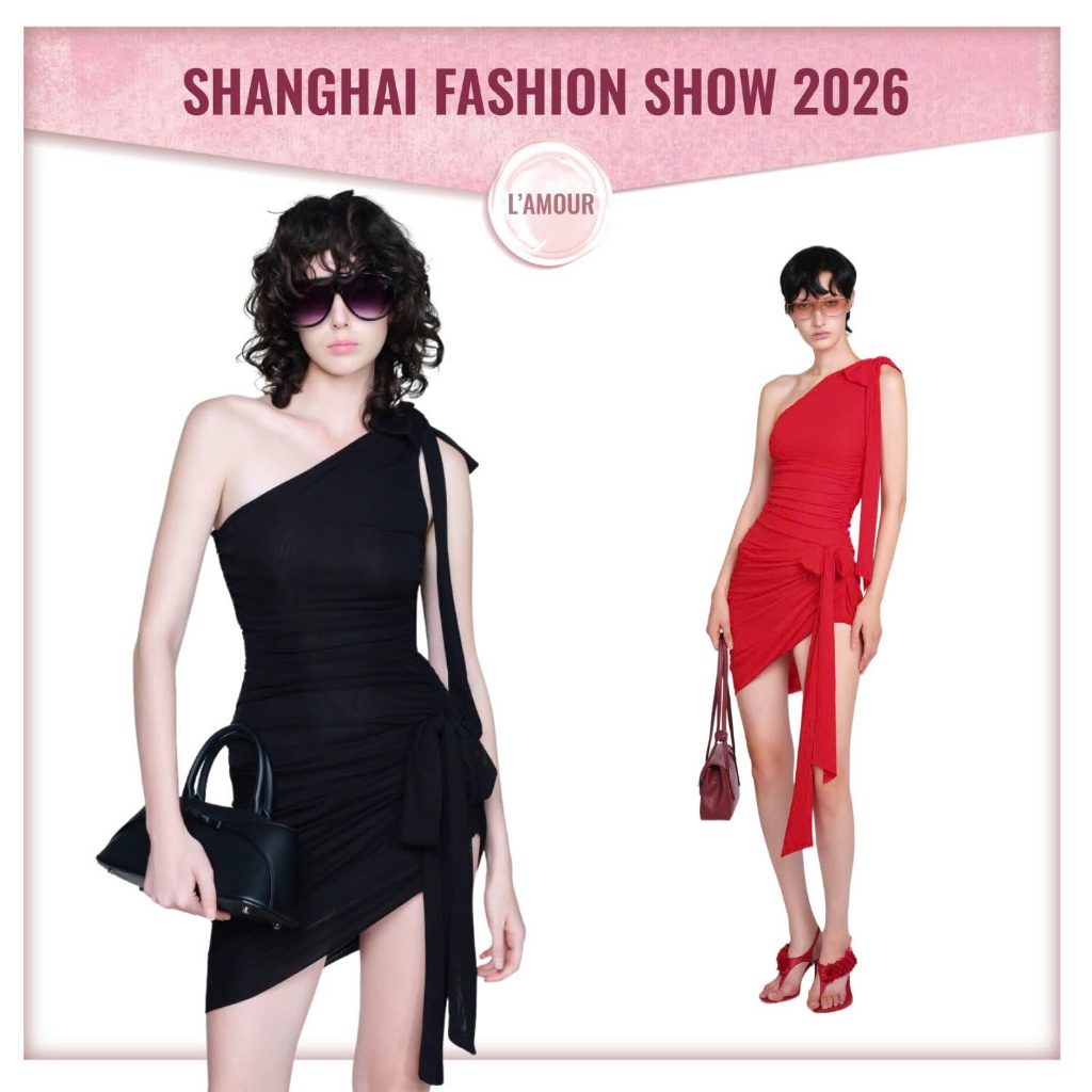 [MỞ BÁN] LSOUL - Đầm Mini Lệch Vai Ôm Dáng Xếp Ly Phối Nơ Quyến Rũ Cá Tính Desii Dress V26061719 V26