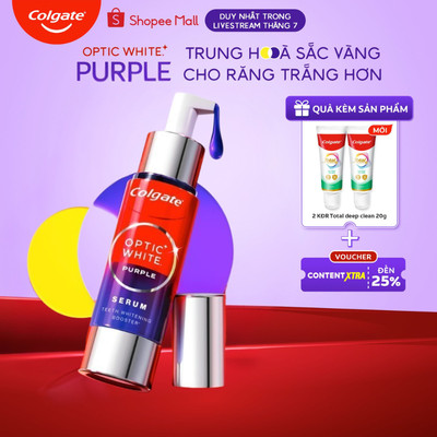 [Date 04/2027] [Livestream] Tinh chất trắng răng tăng cường Colgate Optic White Purple Serum 40ML
