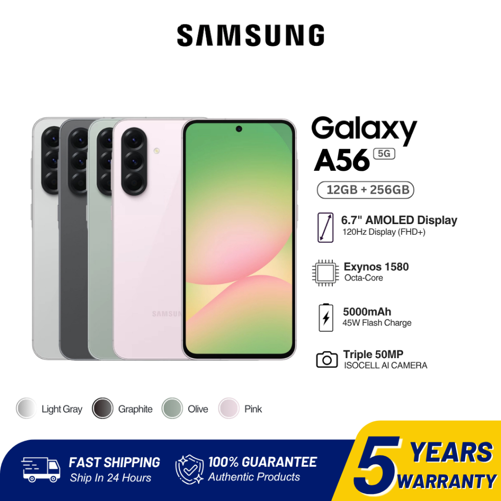 Điện Thoại Samsung Galaxy A56 5G 12GB+256GB 6.7" AMOLED 120Hz Camera 50MP Pin 5000mAh Chính Hãng