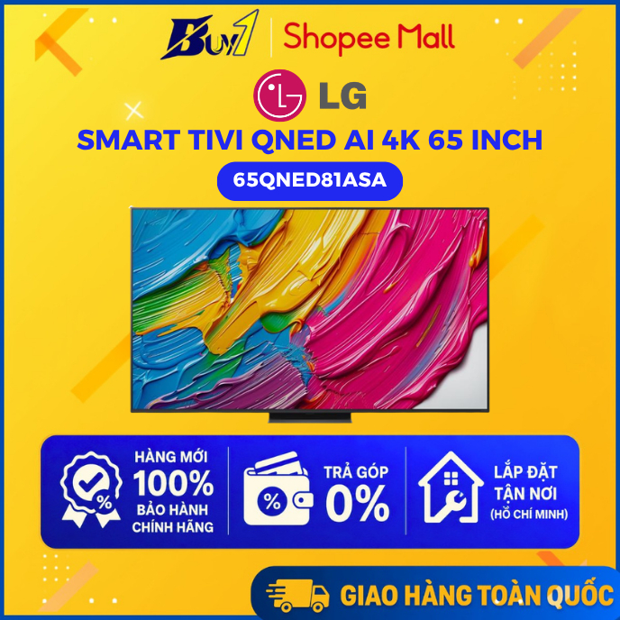 65QNED81ASA - Smart Tivi QNED LG AI 4K 65 inch 65QNED81ASA - Hàng Chính Hãng